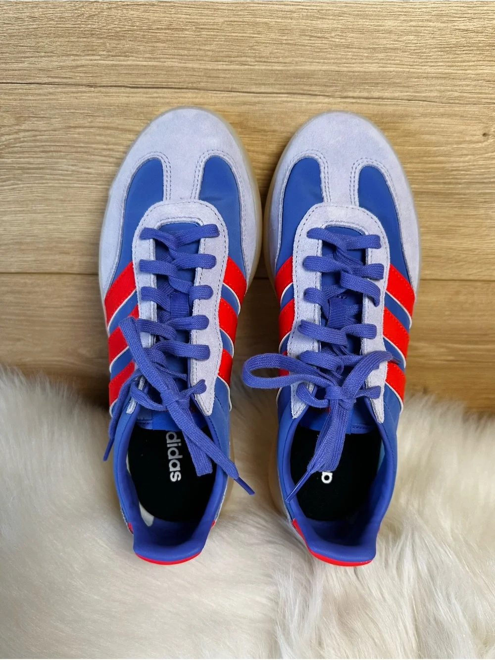 adidas Barreda Decode Lavender Sneaker with Coral Stripes Size 7.5